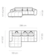 Eckschlafsofa mit elektrischem Sitz und Bettkasten LAGOS – Maße
