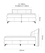 Letto boxspring LENA – dimensioni