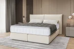 Boxspring-Doppelbett LOU – Schrägansicht, im Raum