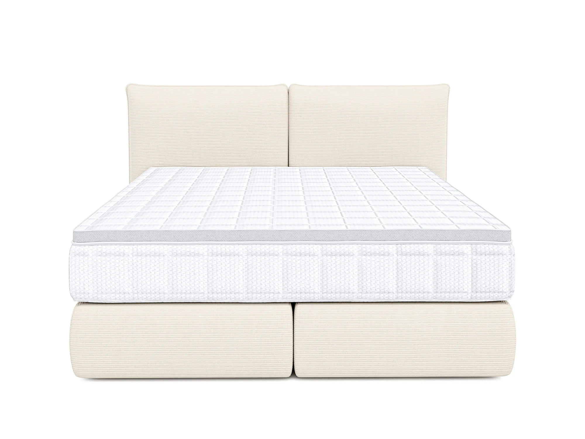Boxspring-Doppelbett LOU – auf weißem Hintergrund