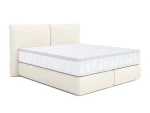 Boxspring-Doppelbett LOU – Schrägansicht, auf weißem Hintergrund