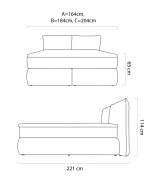 Boxspring-Doppelbett LOU – Maße