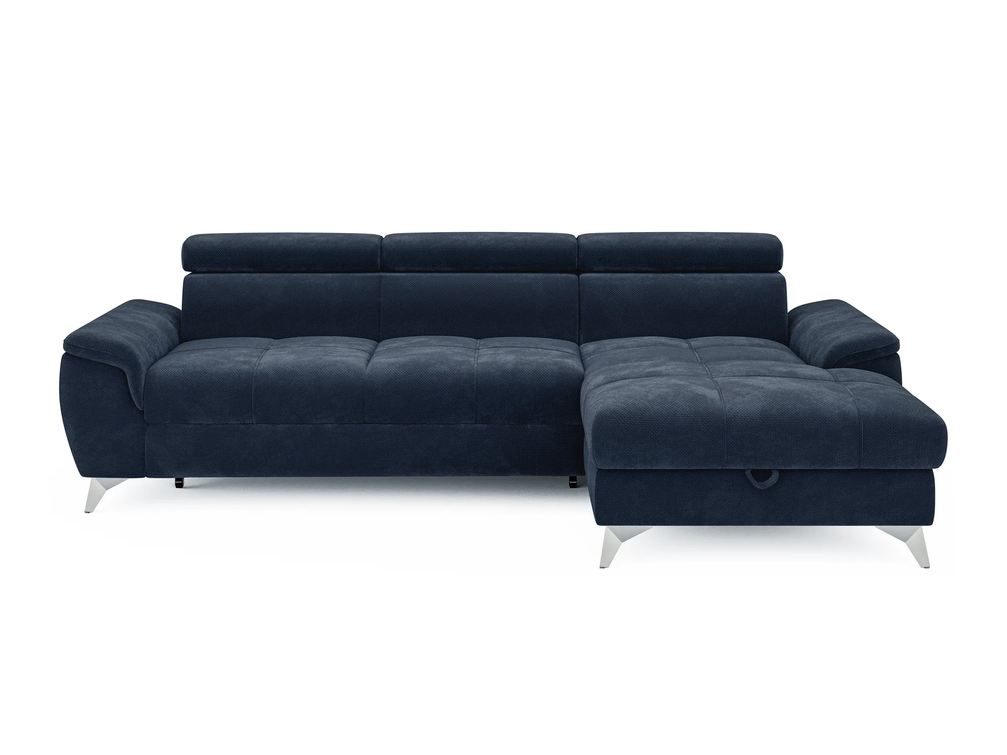 Eckschlafsofa mit Bettkasten LUGANO – auf weißem Hintergrund