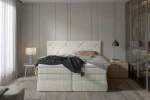 Boxspring-Doppelbett mit Bettkasten LUNGO – im Raum