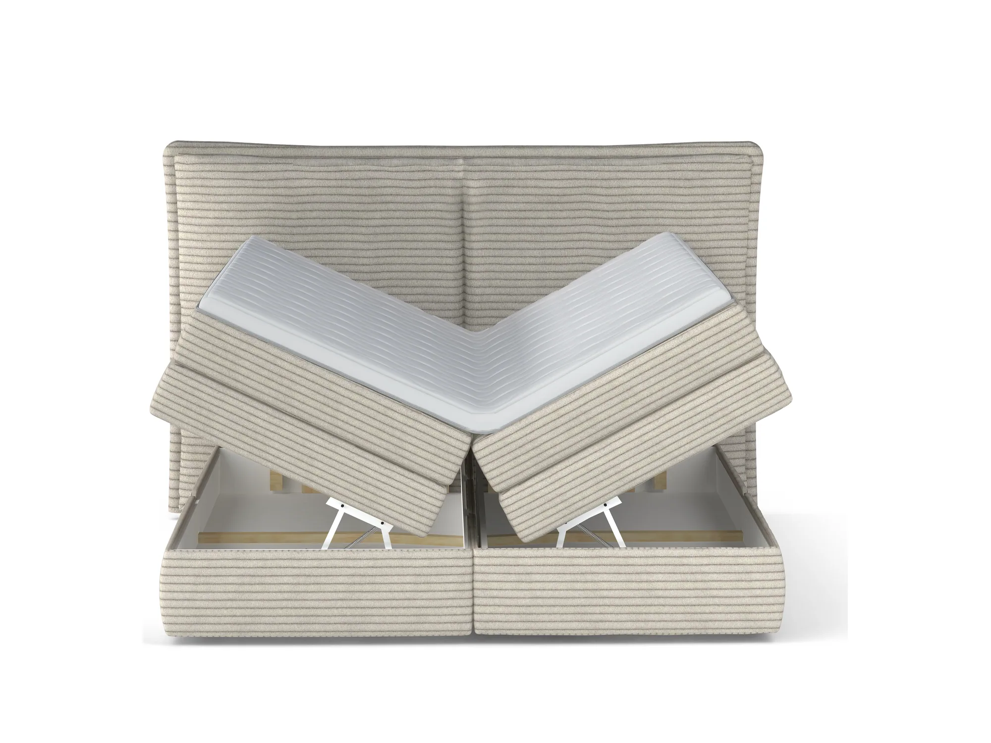 Letto Boxsprings MADDEN – contenitore aperto, su sfondo bianco
