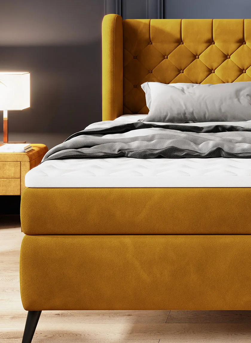 Boxspring-Doppelbett MADISON – im Raum