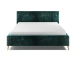 Polster-Doppelbett mit Bettkasten MAGGIE – auf weißem Hintergrund