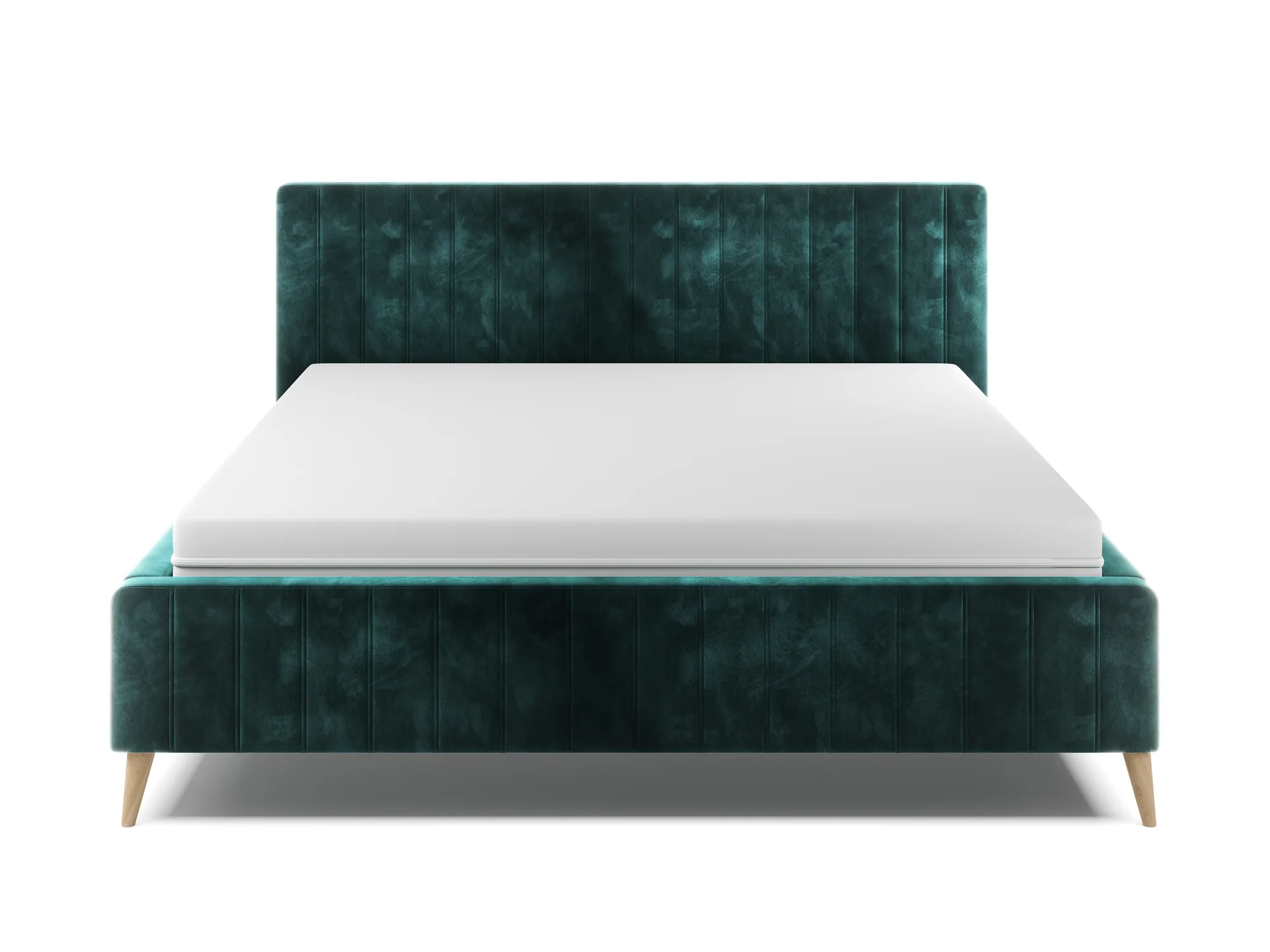 Polster-Doppelbett mit Bettkasten MAGGIE – auf weißem Hintergrund