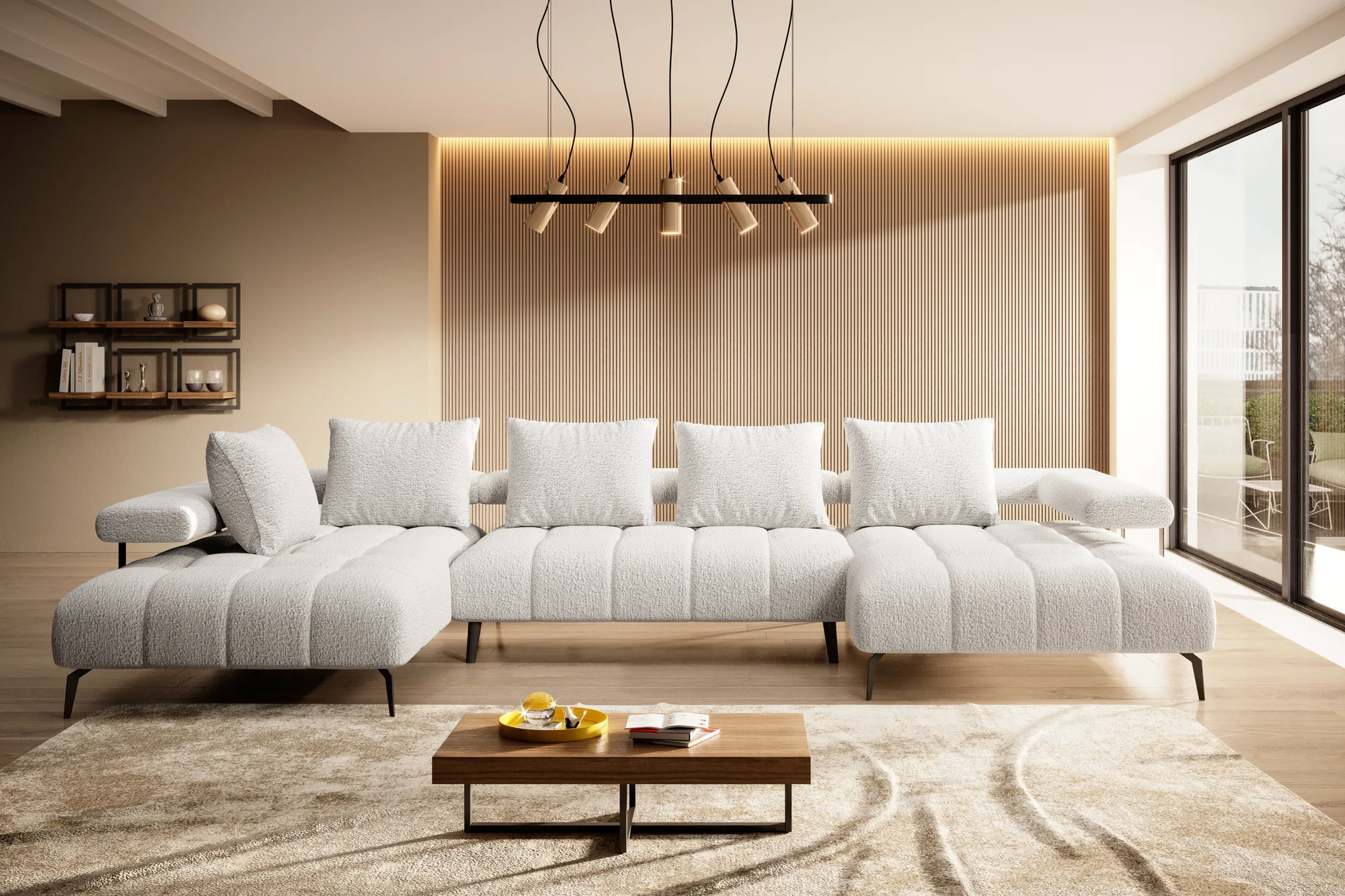 U-förmiges Eckschlafsofa mit elektrischem Sitz MAGNETIC XL – im Raum