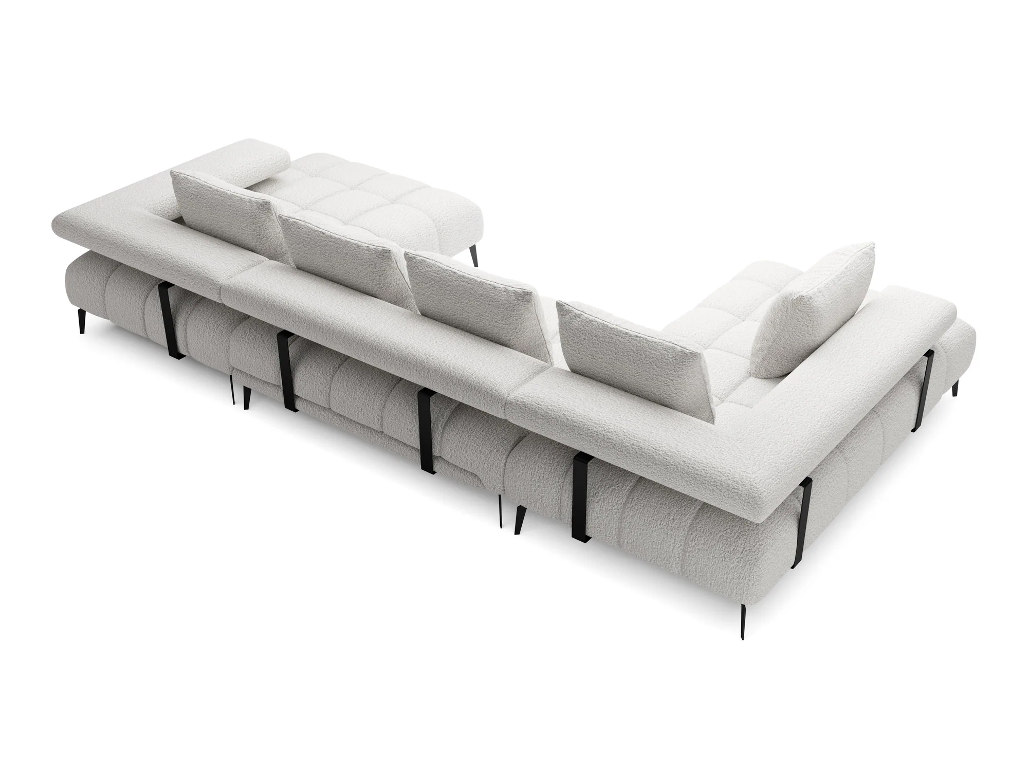 U-förmiges Eckschlafsofa mit elektrischem Sitz MAGNETIC XL – auf weißem Hintergrund
