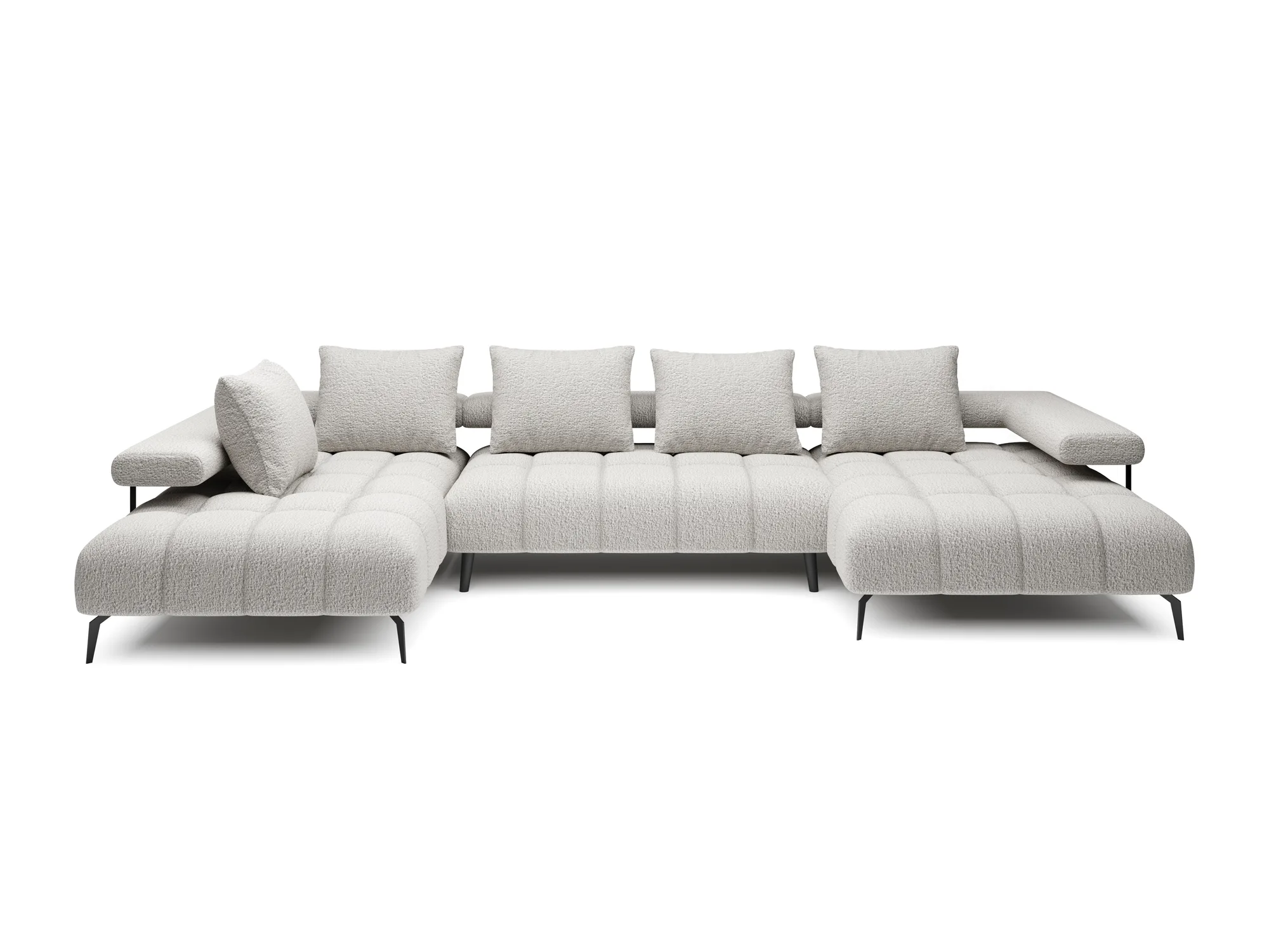 U-förmiges Eckschlafsofa mit elektrischem Sitz MAGNETIC XL – auf weißem Hintergrund
