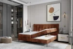 Letto matrimoniale boxspring con contenitore MARTINA – contenitore aperto, ambientazione
