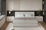 Letto matrimoniale boxspring con contenitore MASSIMO – ambientazione