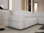 Eckschlafsofa mit elektrischem Sitz und Bettkasten MATEO L – Detail, im Raum