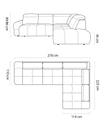 Eckschlafsofa mit elektrischem Sitz und Bettkasten MATEO L – Maße