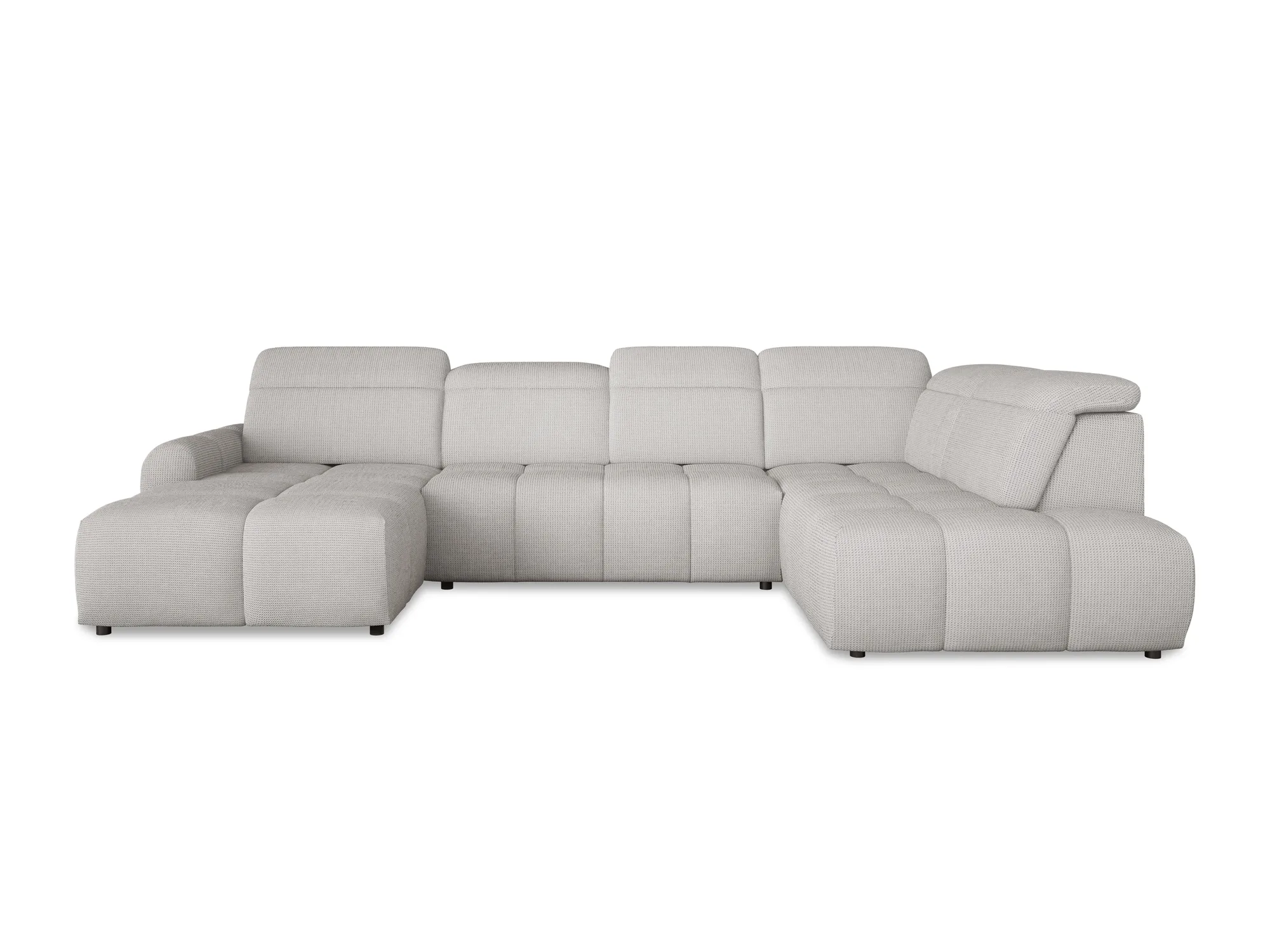 U-förmiges Eckschlafsofa mit elektrischem Sitz und Bettkasten MATEO XL – auf weißem Hintergrund