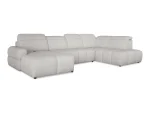 Eckschlafsofa mit elektrischem Sitz und Bettkasten – Schrägansicht, auf weißem Hintergrund