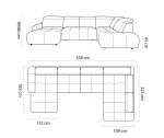 Eckschlafsofa mit elektrischem Sitz und Bettkasten – Maße