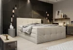 Boxspring-Doppelbett mit Bettkasten MEDINO – im Raum