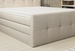 Boxspring-Doppelbett mit Bettkasten MEDINO – Detail, im Raum