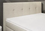 Boxspring-Doppelbett mit Bettkasten MEDINO – Detail, im Raum