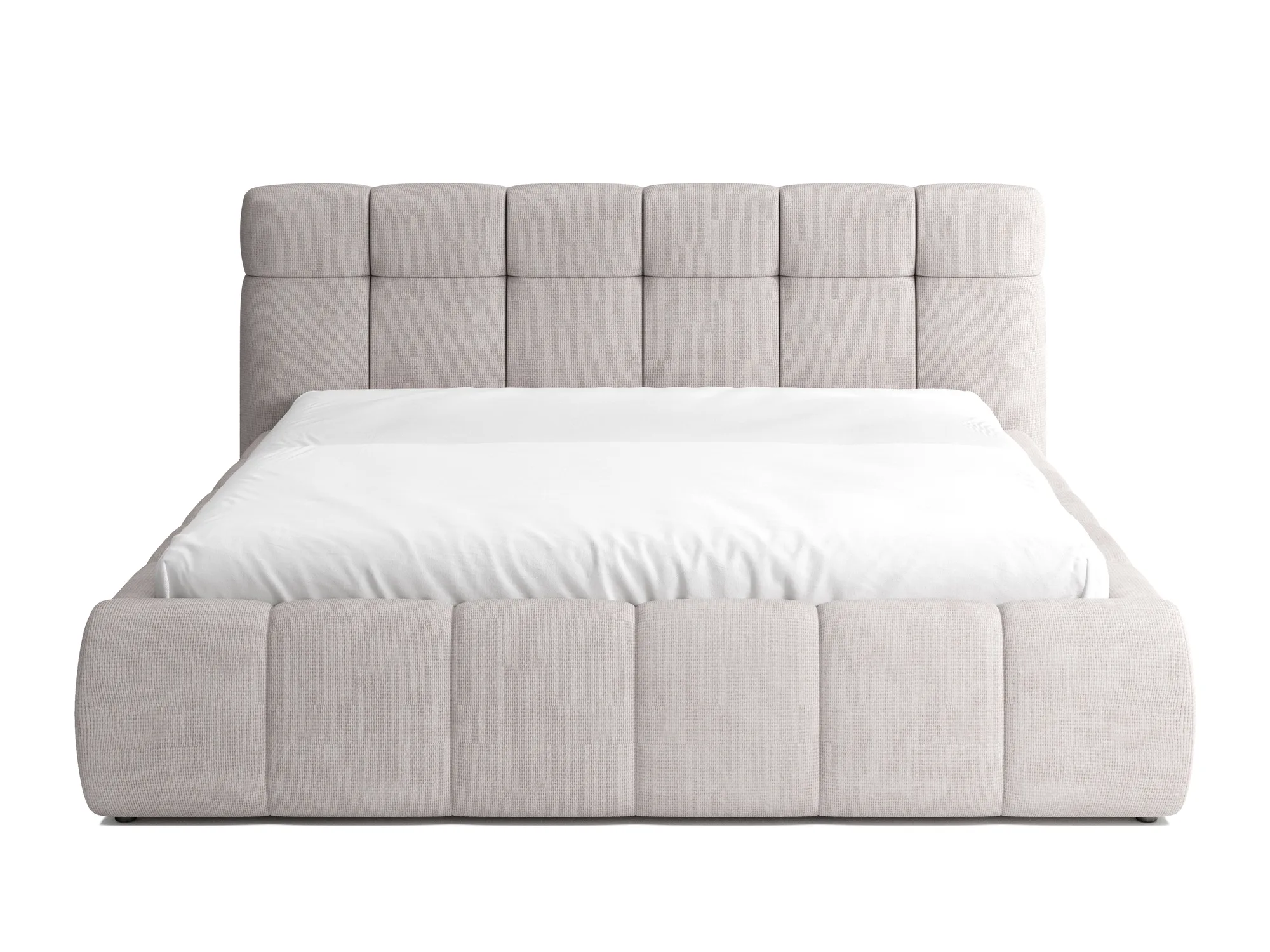 Polster-Doppelbett mit Bettkasten MELISSA – auf weißem Hintergrund