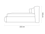 Polster-Doppelbett mit Bettkasten MESSINA – Maße