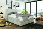 Boxspring-Doppelbett mit Bettkasten MINOLA – im Raum