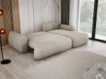 Divano letto angolare con contenitore MONDI S – funzione aperta, ambientazione