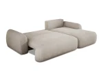Divano letto angolare con contenitore MONDI S – funzione aperta, su sfondo bianco