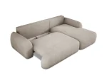 Divano letto angolare con contenitore MONDI S – funzione aperta, su sfondo bianco