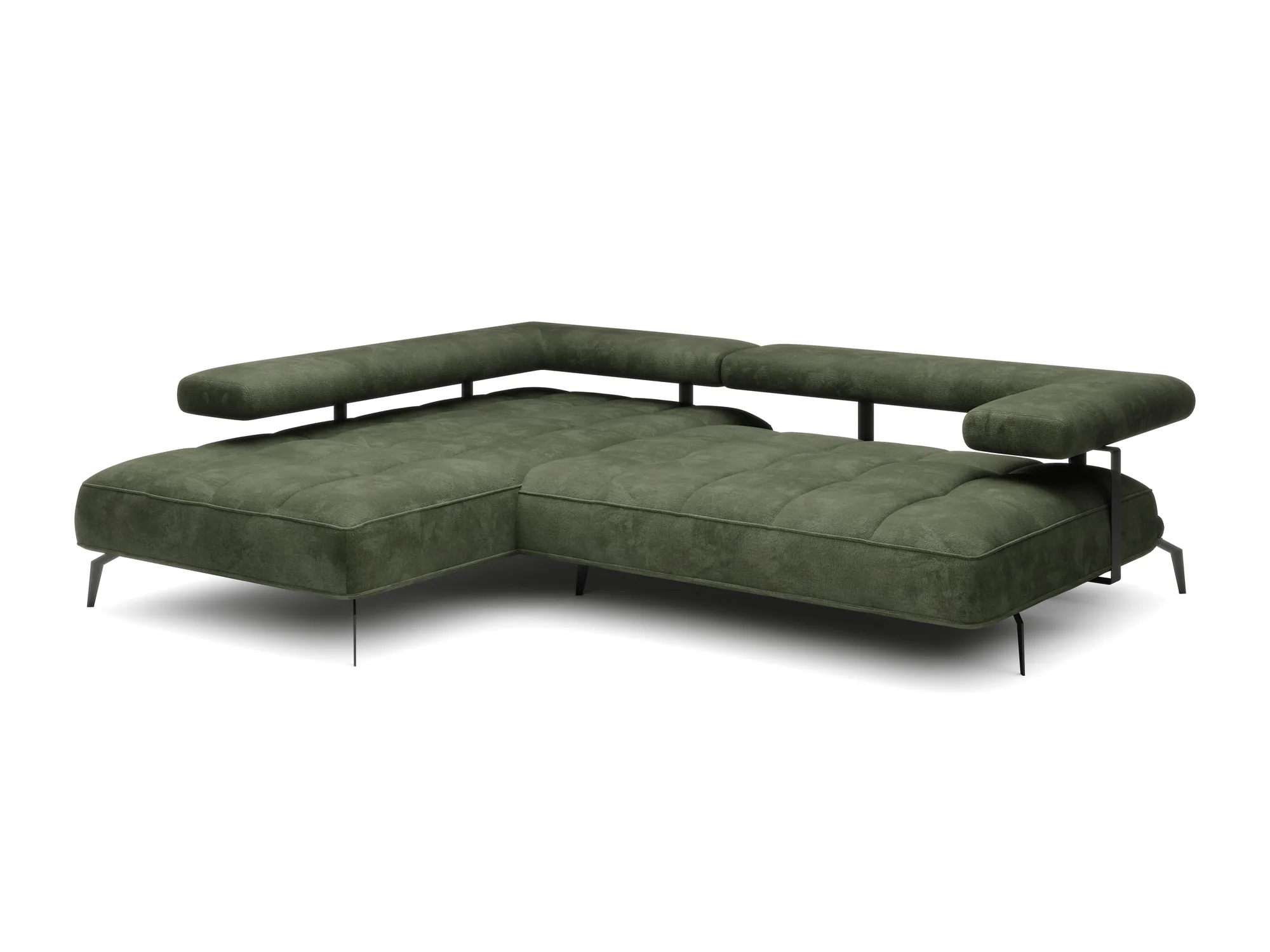 Eckschlafsofa mit elektrischem Sitz MONTELLA L – Seitenansicht, auf weißem Hintergrund