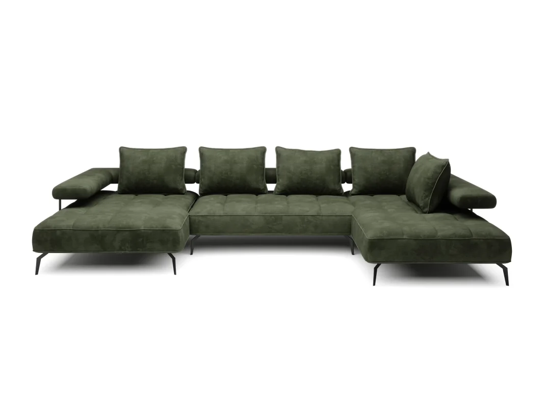 U-förmiges Eckschlafsofa mit elektrischem Sitz MONTELLA XL – auf weißem Hintergrund