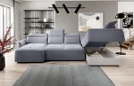U-förmiges Eckschlafsofa mit elektrischem Sitz und Bettkasten MURILLO XL – Funktion geöffnet, im Raum