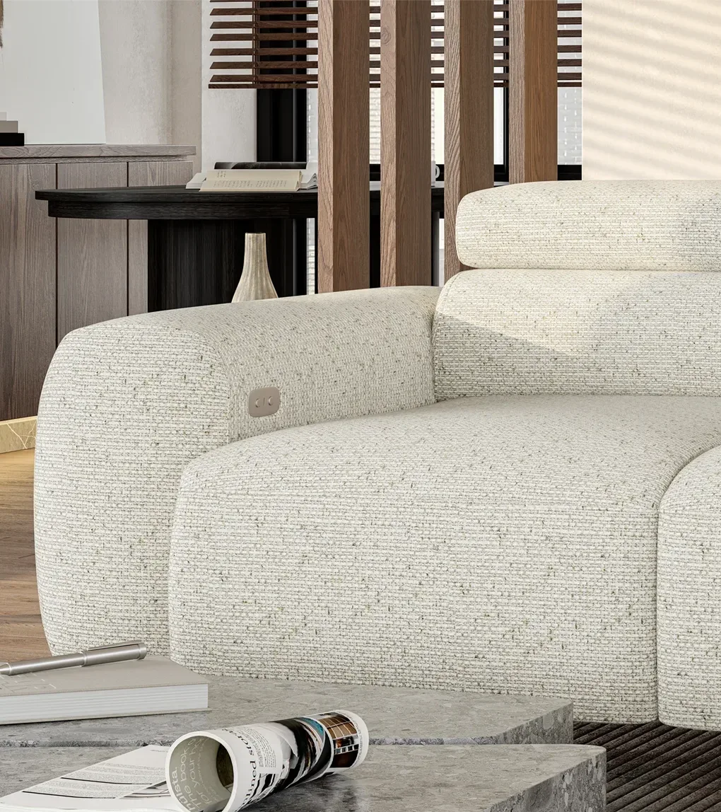 Divano angolare relax con seduta elettrica NALDO L – ambientazione