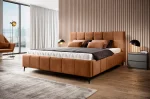 Polster-Doppelbett mit Bettkasten NAOMI – im Raum