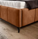 Polster-Doppelbett mit Bettkasten NAOMI – Detail, im Raum