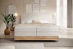Boxspring-Doppelbett mit Bettkasten NEBIA – Frontansicht, im Raum
