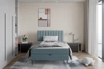 Letto singolo con materasso e contenitore NEPO – ambientazione