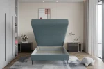Letto singolo con materasso e contenitore NEPO – contenitore aperto, ambientazione