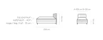 Letto singolo con materasso e contenitore NEPO – dimensioni