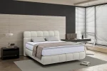 Boxspring-Doppelbett NOBU – Schrägansicht, im Raum