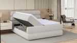 Boxspring-Doppelbett mit Bettkasten Nolio – Bettkasten geöffnet, im Raum