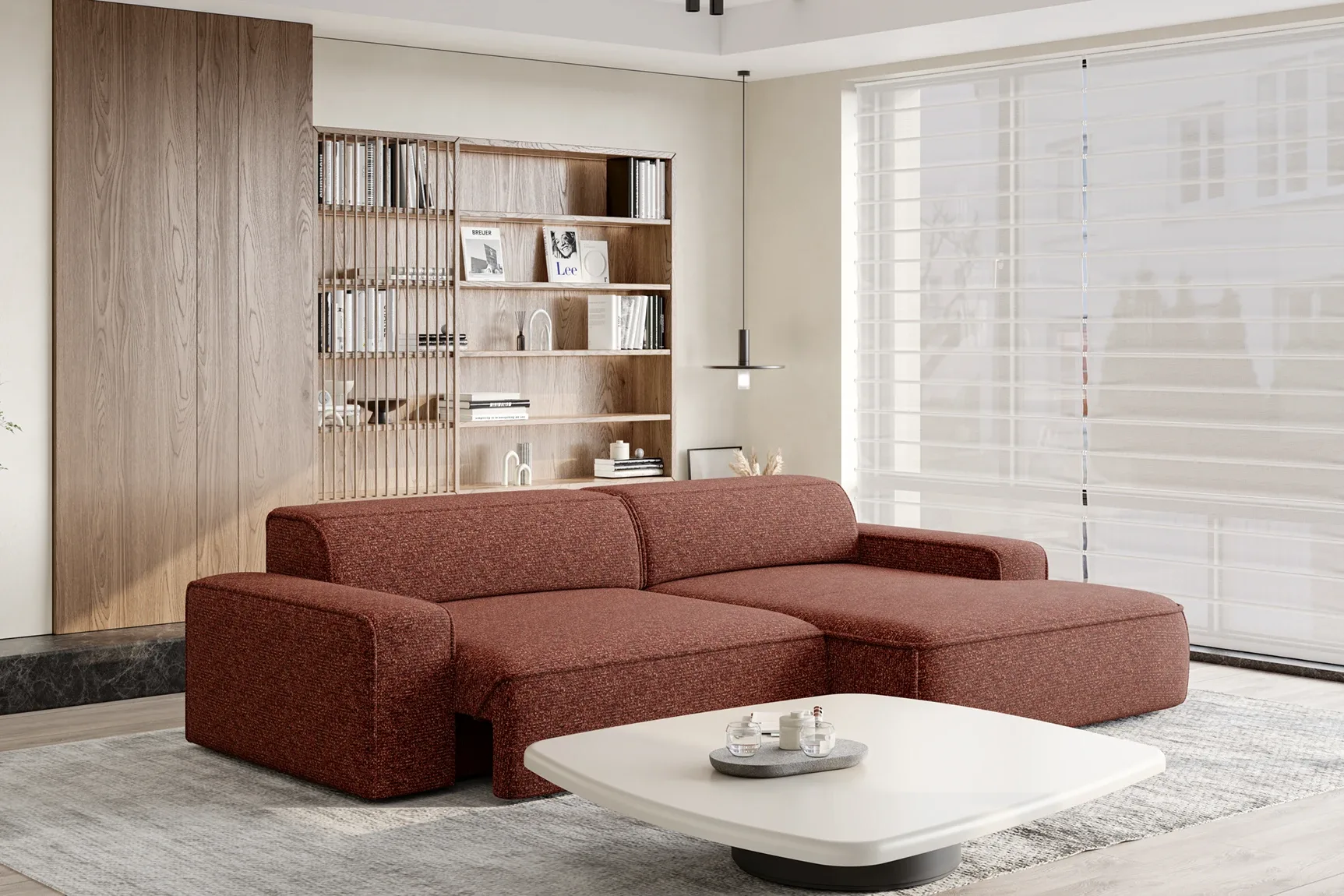 Divano angolare relax con seduta elettrica NUBE S – ambientazione