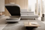 Divano letto angolare con contenitore OTIS L – funzione aperta, ambientazione