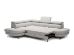 Divano letto angolare con contenitore OTIS L – funzione aperta, su sfondo bianco