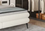 Boxspring-Doppelbett Ovo – Detail, im Raum