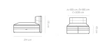 Letto matrimoniale boxspring con contenitore PALACE – dimensioni