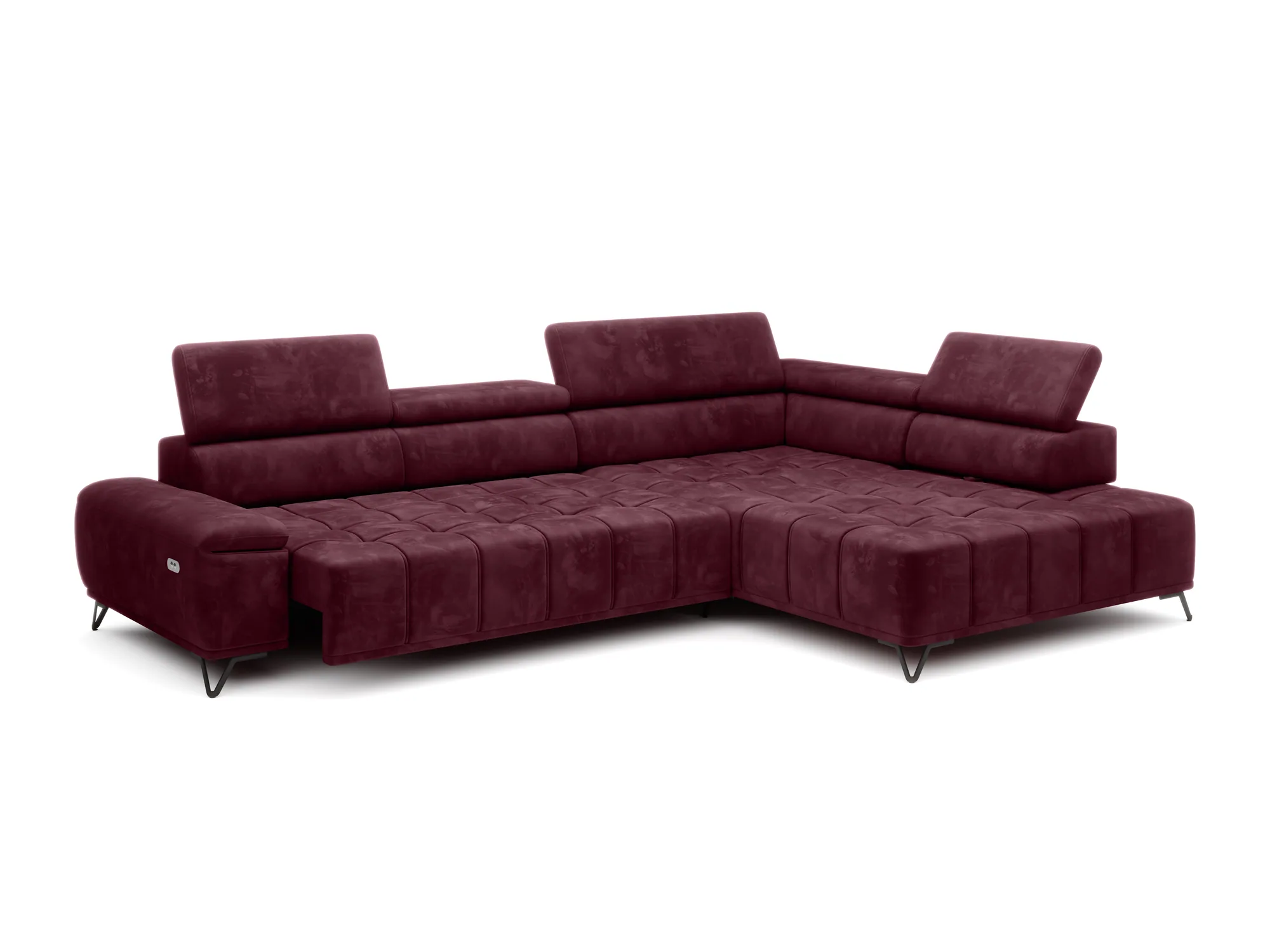 Relax-Ecksofa PALLADIO L – Funktion geöffnet, auf weißem Hintergrund