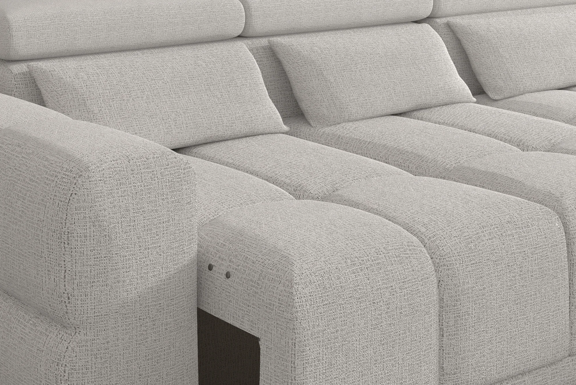Relax-Ecksofa mit elektrischem Sitz Panama S – Detail, im Raum